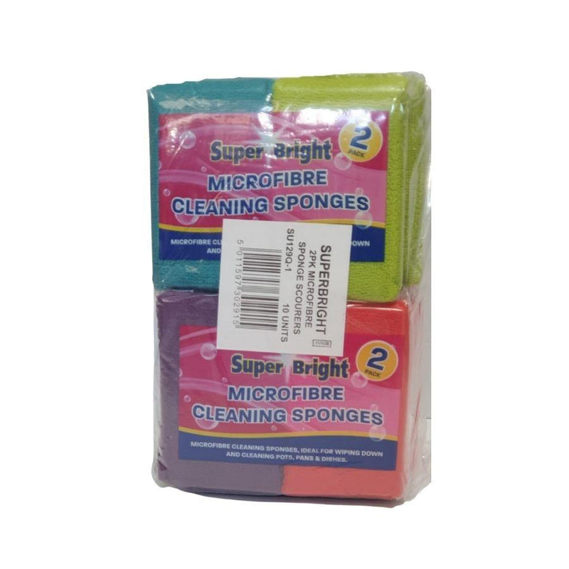 Superbright Microfribre Sponge Scourer 2's <br> Pack size: 10 x 2's <br> Product code: 493517