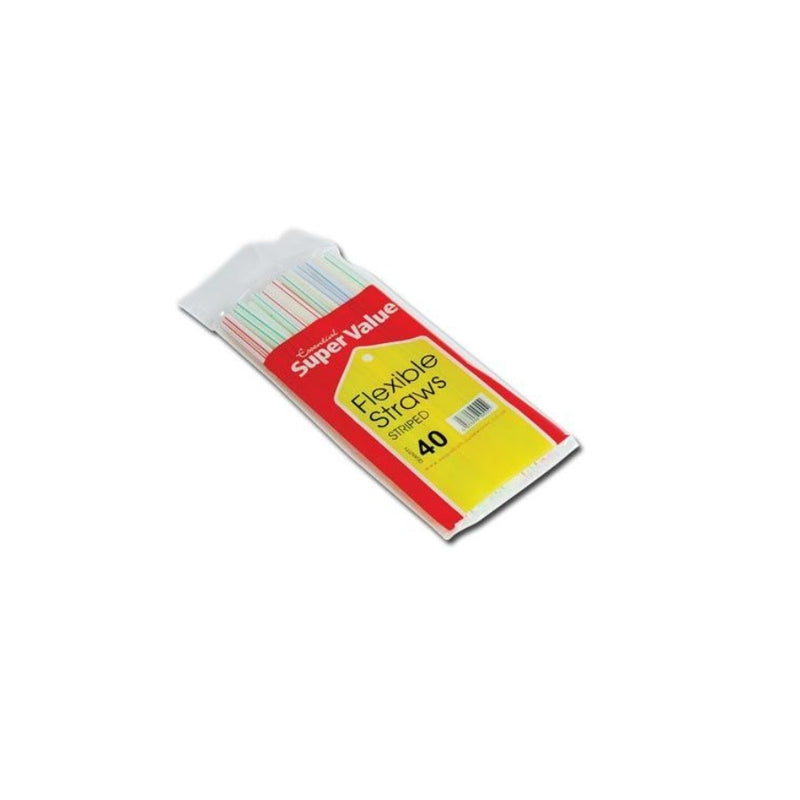 Essential Red Stripe Paper Straws 50's <br> Pack size: 1 x 50's <br> Product code: 433045