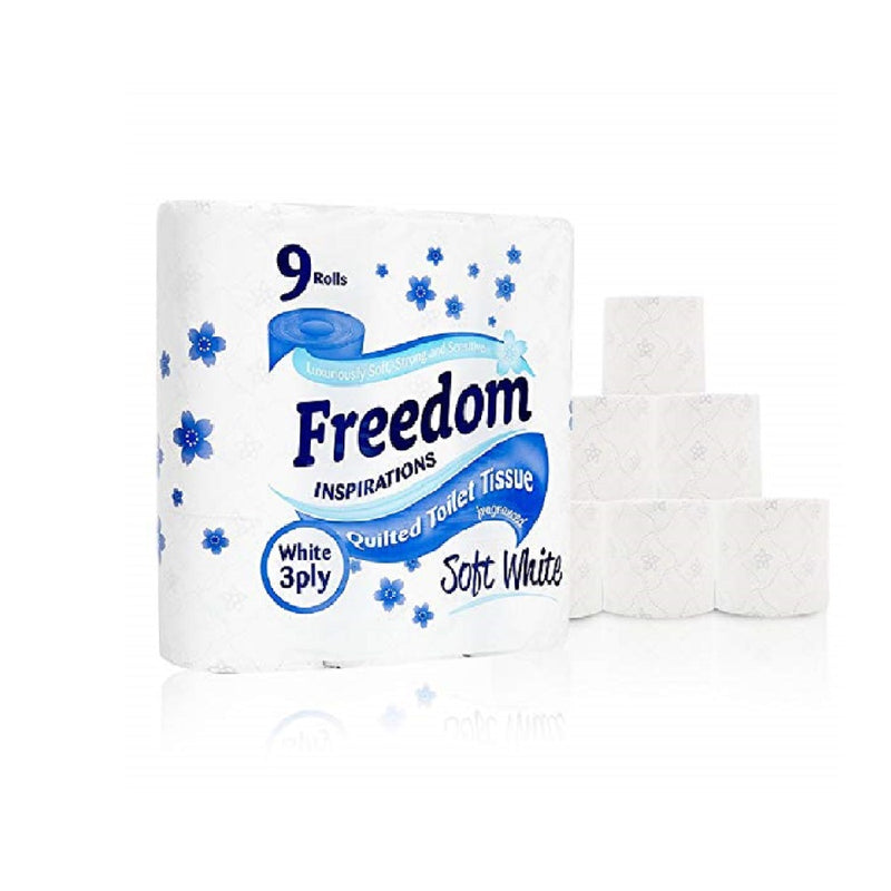 Freedom Toilet Tissue 9'S White <br> Pack size: 5 x 9s <br> Product code: 423601