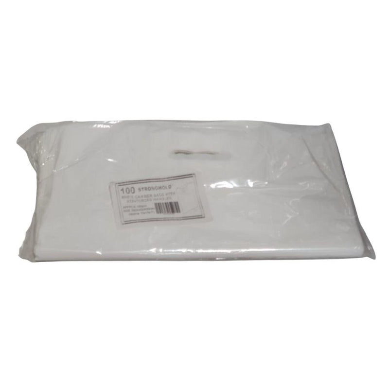White Carrier Bags 15 x 18 x 3 100's <br> Pack Size: 1 x 100's <br> Product code: 432002