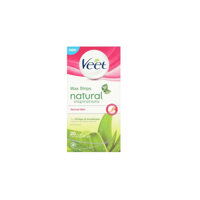 Veet Body & Legs Wax Strips Natural 20s <br> Pack size: 6 x 20s <br> Product code: 164700