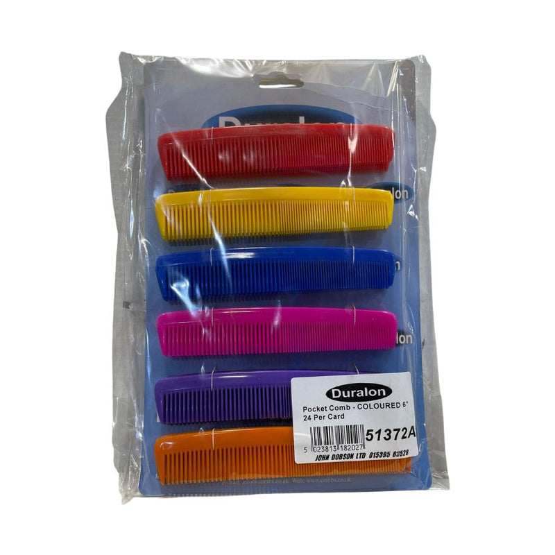 Duralon Pocket Comb 6" Coloured <br> Pack size: 24 x 1 <br> Product code: 213691