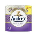 Andrex Supreme Quilts Toilet Tissue 4's (Pm £2.79) <br> Pack size: 6 x 4's <br> Product code: 421331