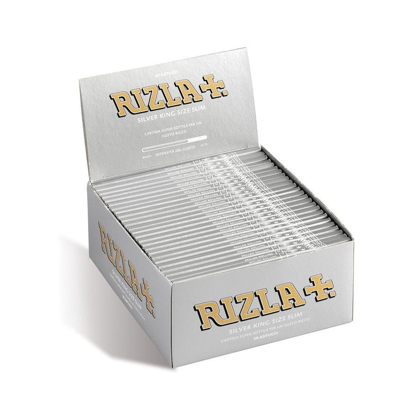 Rizla King Size Slim Silver Rolling Papers <br> Pack Size: 1 x 50 <br> Product code: 146200