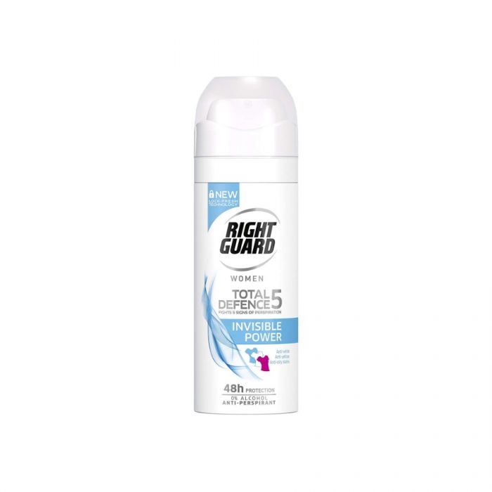 Right Guard Women Antiperspirant Deodorant Total Defence 5 Invisible 150Ml <br> Pack size: 6 x 150ml <br> Product code: 274854