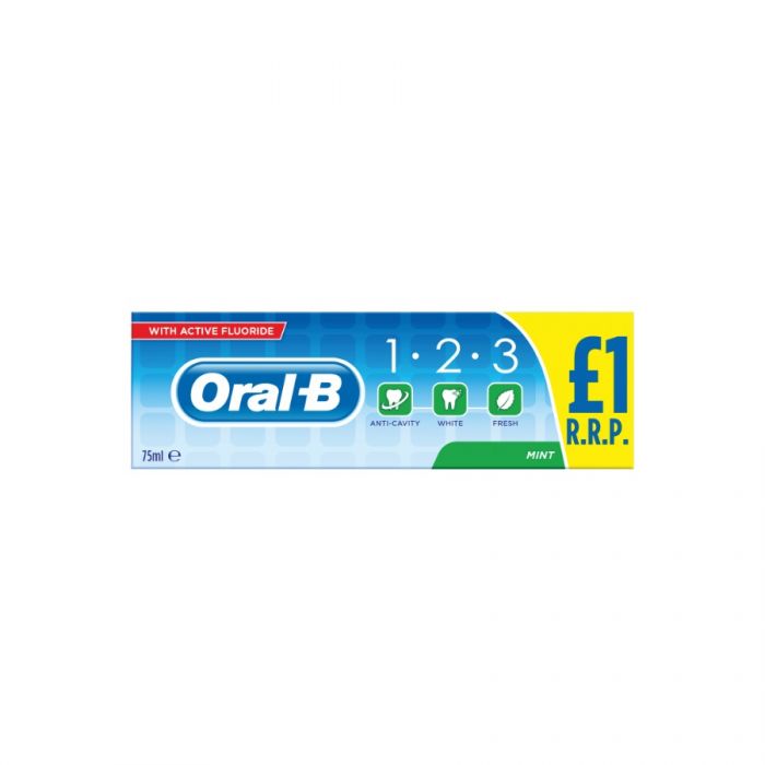 Oral B 123 Toothpaste 75Ml (Pm £1.00) <br> Pack size: 12 x 75ml <br> Product code: 285701