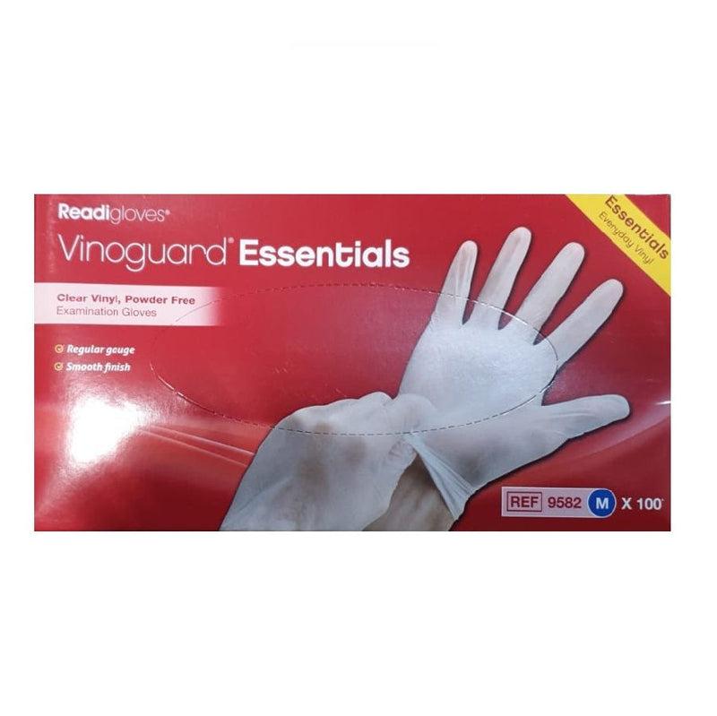 Vinoguard Essentials Vinyl Gloves Medium 100's <br> Pack size: 1 x 100's <br> Product code: 354115