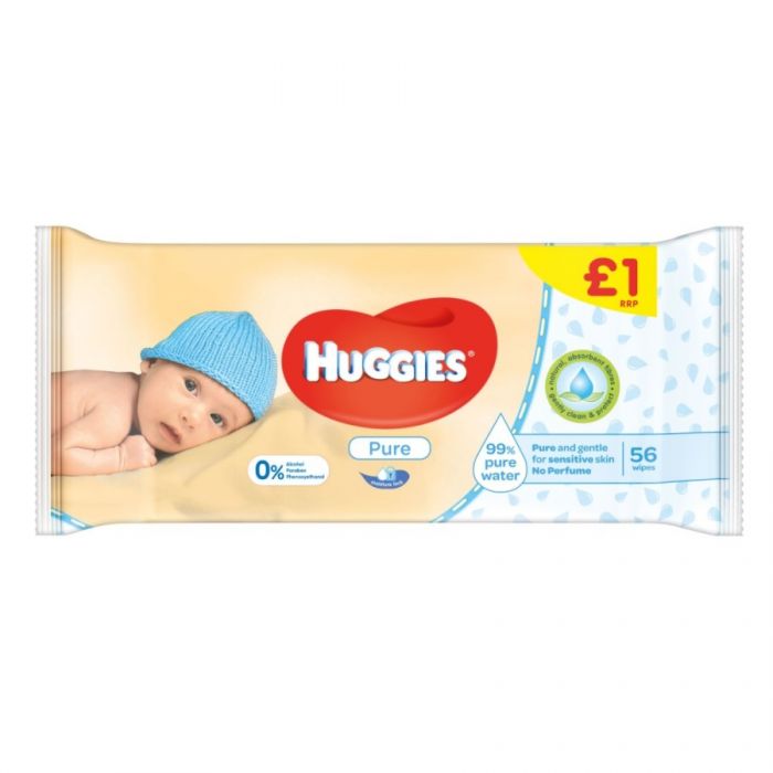 Huggies Pure Wipes 56S (Pm £1.00)  <br> Pack size: 6 x 56s <br> Product code: 382718
