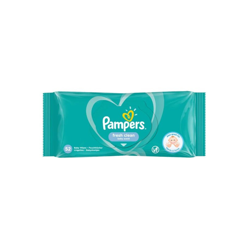 Pampers Fresh Clean Baby Scented Wipes 52S <br> Pack Size: 12 x 52s <br> Product code: 398704