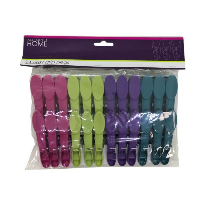 All About Home Easy Grip Plastic Pegs 24S <br> Pack size: 1 x 24 <br> Product code: 433012