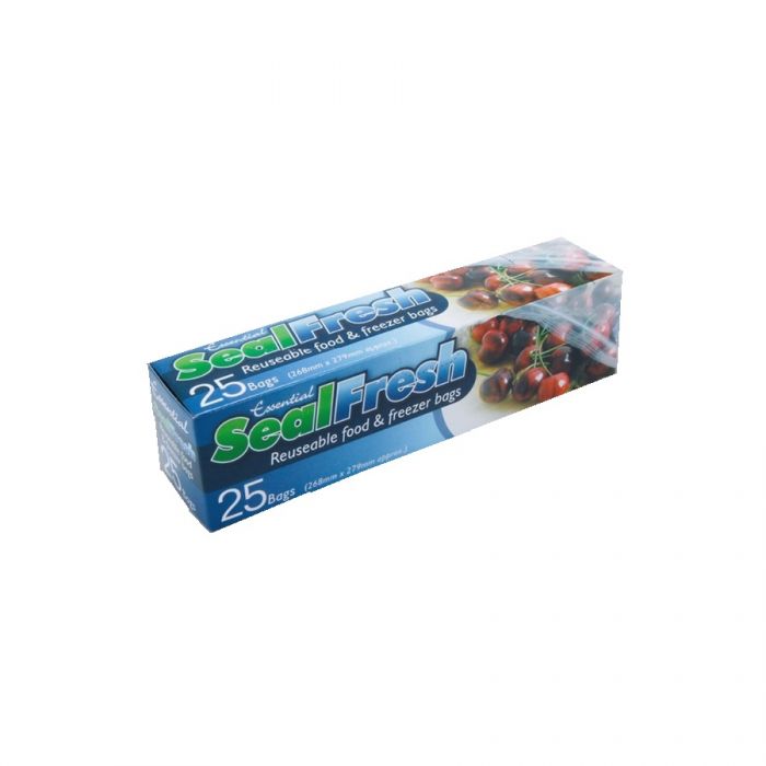 Essential Sealfresh Reusable Food & Freezer Bags 25S <br> Pack size: 6 x 25 <br> Product code: 435547