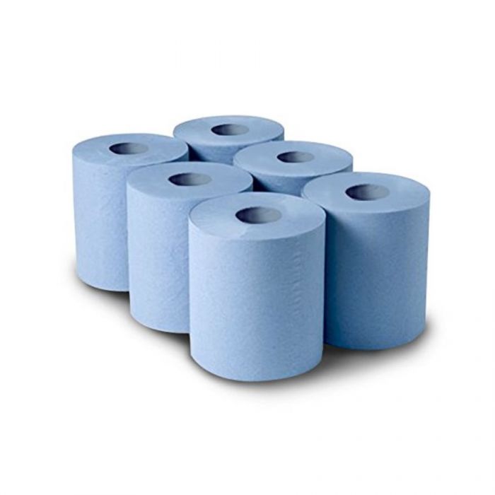 Blue Centrefeed Roll 2 Ply 150M X 180Mm <br> Pack size: 1 x 6 <br> Product code: 442603