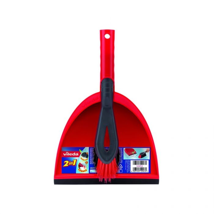 Vileda Red Dust Pan And Brush Set <br> Pack size: 1 x 1 <br> Product code: 544365