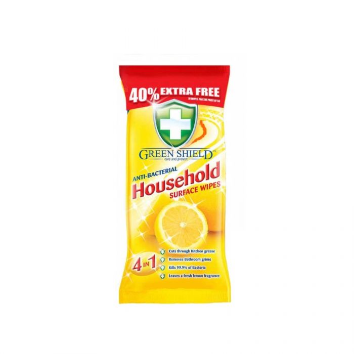 Green Shield Antibacterial Household Surface Wipes 70S <br> Pack size: 12 x 70 <br> Product code: 558422