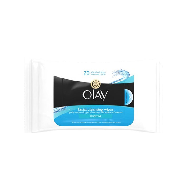 Olay Gentle Essential Wipes Sensitive 20'S <br> Pack size: 8 x 20s <br> Product code: 225244