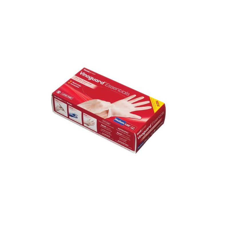 Vinoguard Care Powder Free Vinyl Gloves Medium 100s <br> Pack size: 1 x 100s <br> Product code: 354110